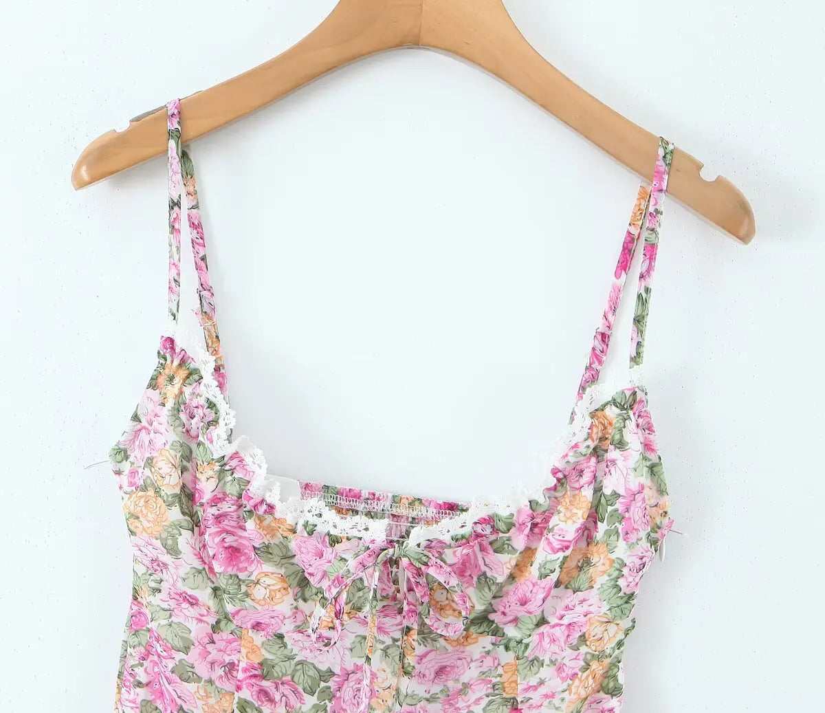 Floral Print Sexy Sling Mini Women Lace Spliced O Neck A-line Dress