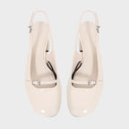 Glam Buckle Slingback Round Toe Heeled Sandals