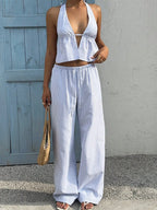 Vacation Set Tank Top And Wide Leg Pants