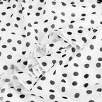 White Polka Dot Chiffon Backless Strapless Dress With Empire Waist