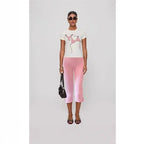 Women's Y2K Cute Capri Pants Solid Color Satin Bow Decor Side Split Summer Slim CroppedTrousers Stretch Crop Leggings