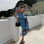 Playful Print Underwire One Piece Swimsuit With Skirt For Beach Summer Fun