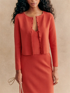 Jacquard Knit Cardigan & Cami Set