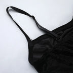 Velvet Gothic Gown With High Split Hem And Straps