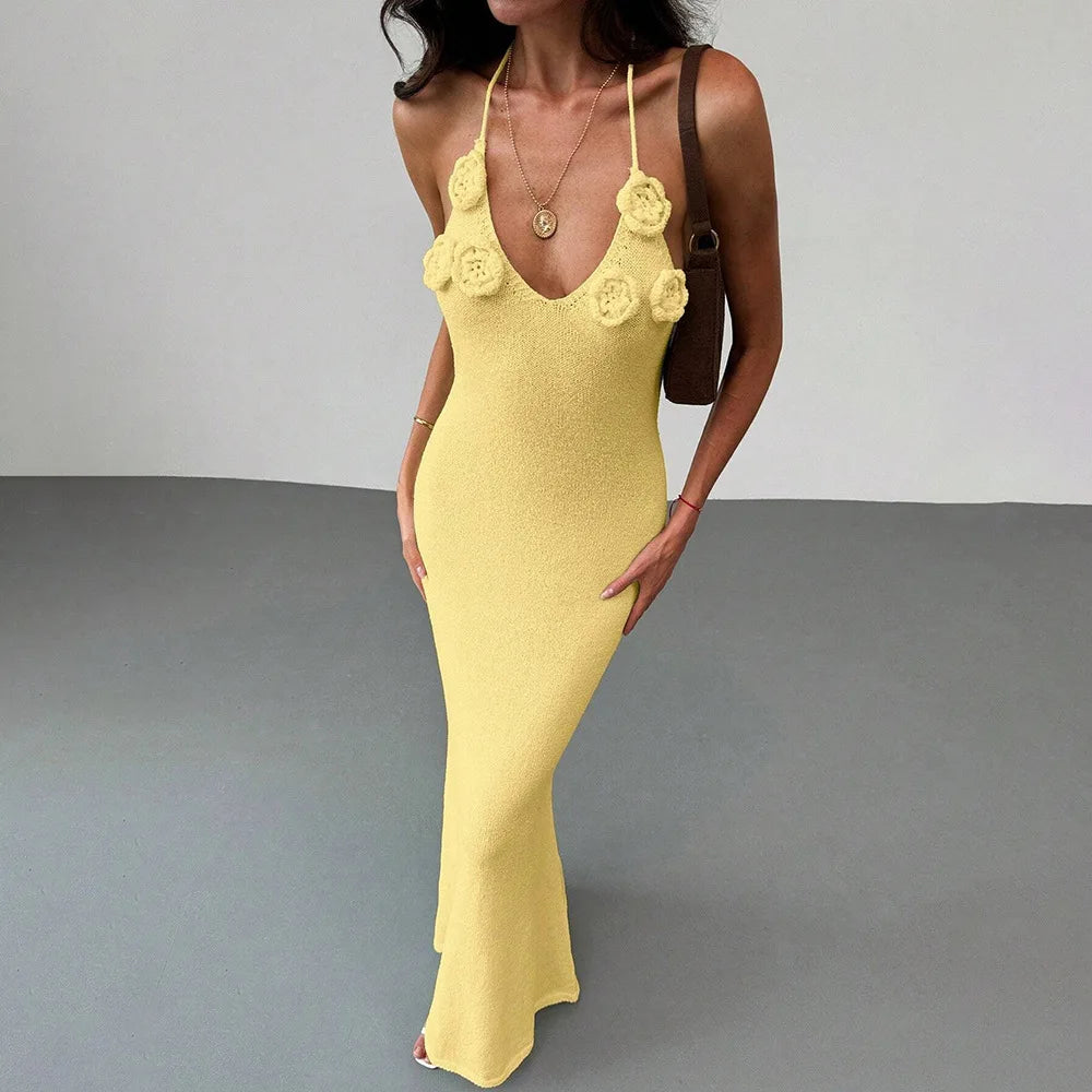 Women Knit Spaghetti Strap Sleeveless