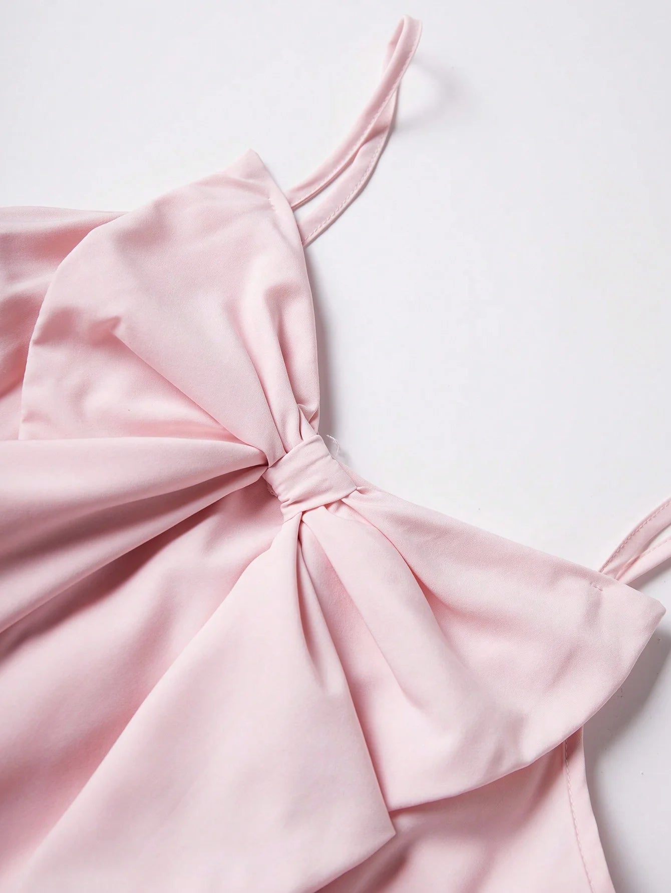 Chic Cinched-Waist Three-Layer Ruffle Bow Suspender Dress