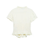 Elegant Chest Cutout Top With Elastic Waist