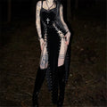 Velvet Gothic Gown With High Split Hem And Straps