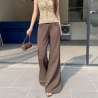 Antiwrinkle Flare Pants With Slimming Comfort Low Waisted