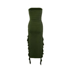 Tube Top Strapless Sexy Midi Dress