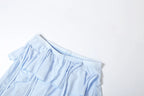 Irregular Tiered Flare Pants With Patchwork See Through