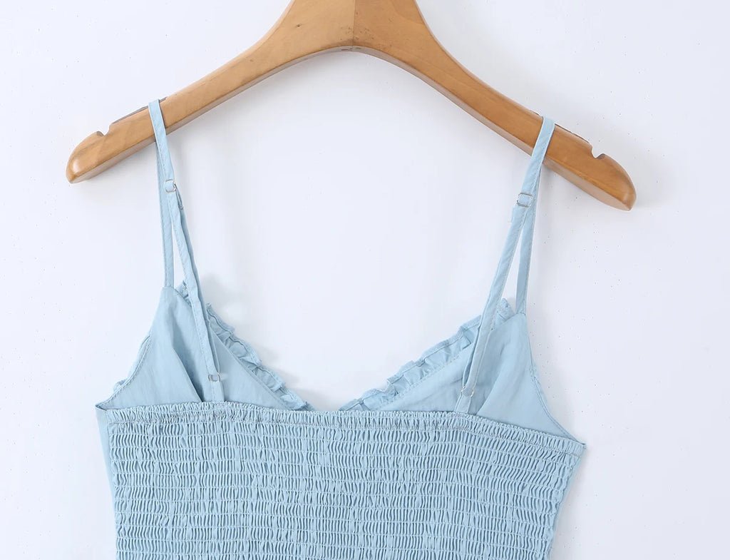 Sleek Backless V Neck Bow Crop Camisole Top