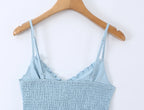 Sleek Backless V Neck Bow Crop Camisole Top