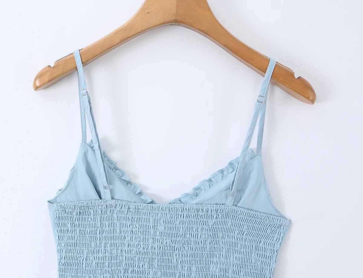 Sleek Backless V Neck Bow Crop Camisole Top