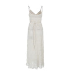 V Neck Maxi Dress With Empire Waist Elegant Sleeveless Gown