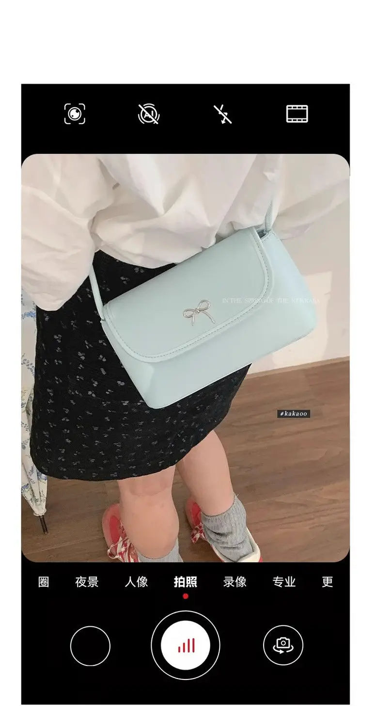 Sweet Harajuku Style Blue Baguette Bag Purse