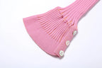 Irregular Pink Cardigan With Removable Layer For Women Soft Knit Top Modern