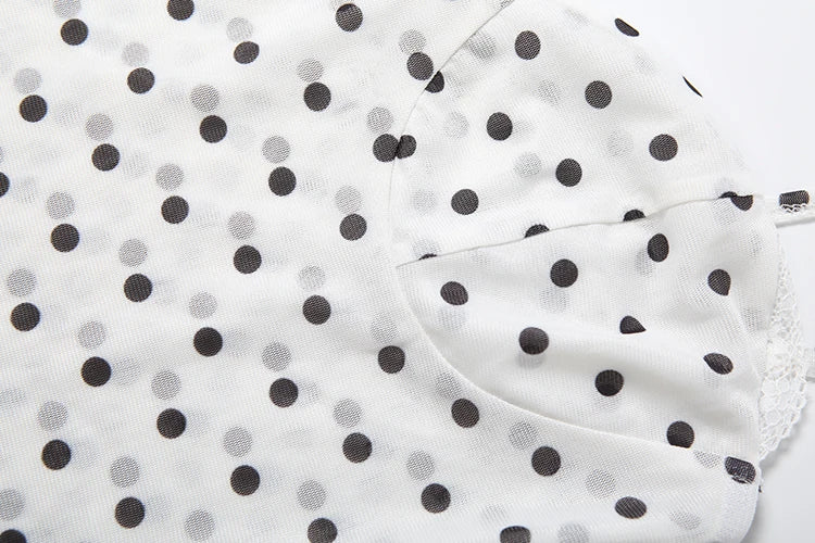 Polka Dot Sling Dress With Backless V Neck Sleek Sheath