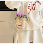 String Bucket Bag For Women Lightweight Crossbody Versatile Hollowout Design