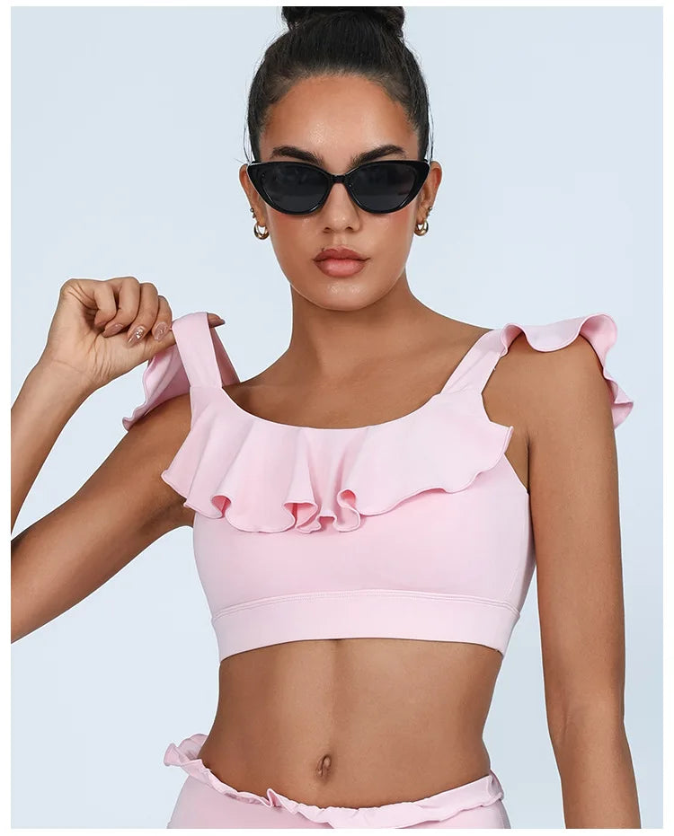 Yoga Gym Wear Woman Women's Chest-Wrapped Nude Feel Quick-Drying Beauty Back High Waist Vest Sports Workout