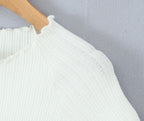 O Neck Slim White Cotton Tee For Women Short Sleeve