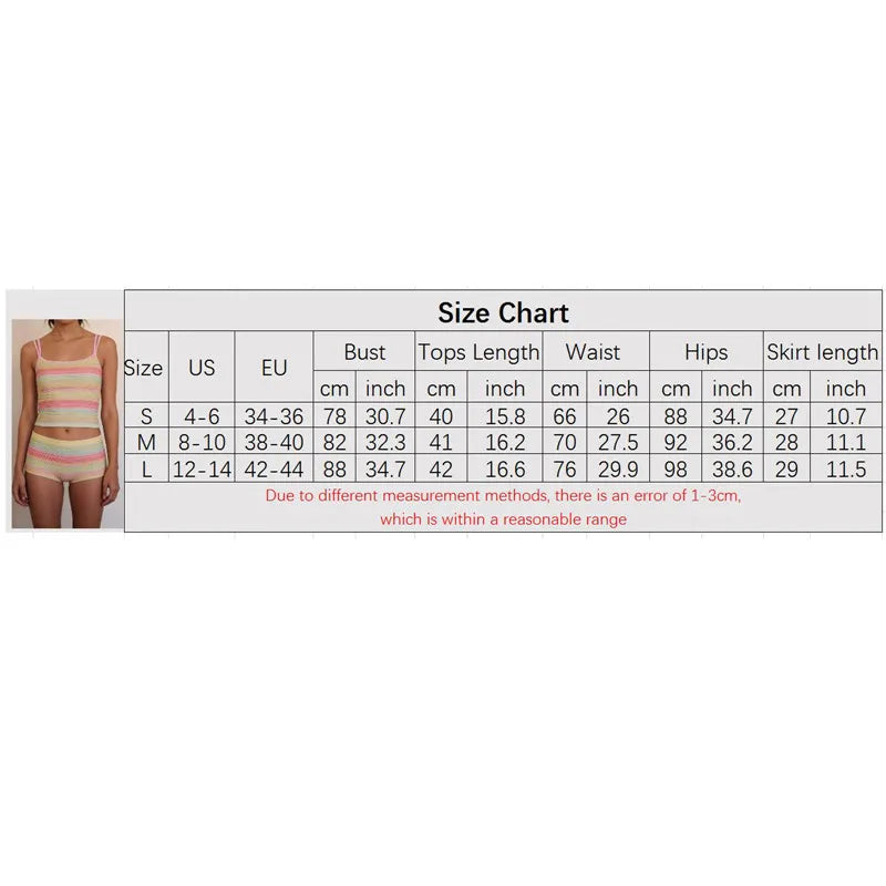 Pastel Rainbow Set With Seamless Cami Top And Ribbed Knit Boyshort Cozy Retro Vibe