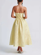 Backless Halter Evening Dress With Lace Jacquard For Elegant Special Occasions