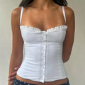 Lace Patchwork Cropped Camisole With Cinched Waist Slender Ruched Top