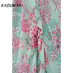 Fairy Garden Coquette Style Floral Print Dress For Women Knee Length