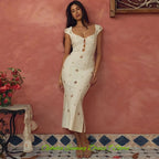 Ladies Off-Shoulder Mermaid Evening Dress With Floral Cutouts