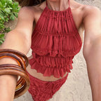Elegant Backless Sleeveless Set with Adjustable Strap