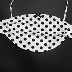 Polka Dot Two piece Halter Crop Set With Backless Top And Skinny Capri Pants