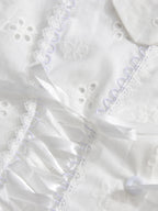 Soft Spliced Button Blouse With Lapel Collar
