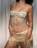 Handmade Chain Beaded Bralette Top