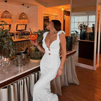 Knit Dress With Backless Hollow Out Lace Up Solid A Line Sleeveless