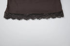 Backless Halter Knit Tank With Lace Up Details And Swing Collar