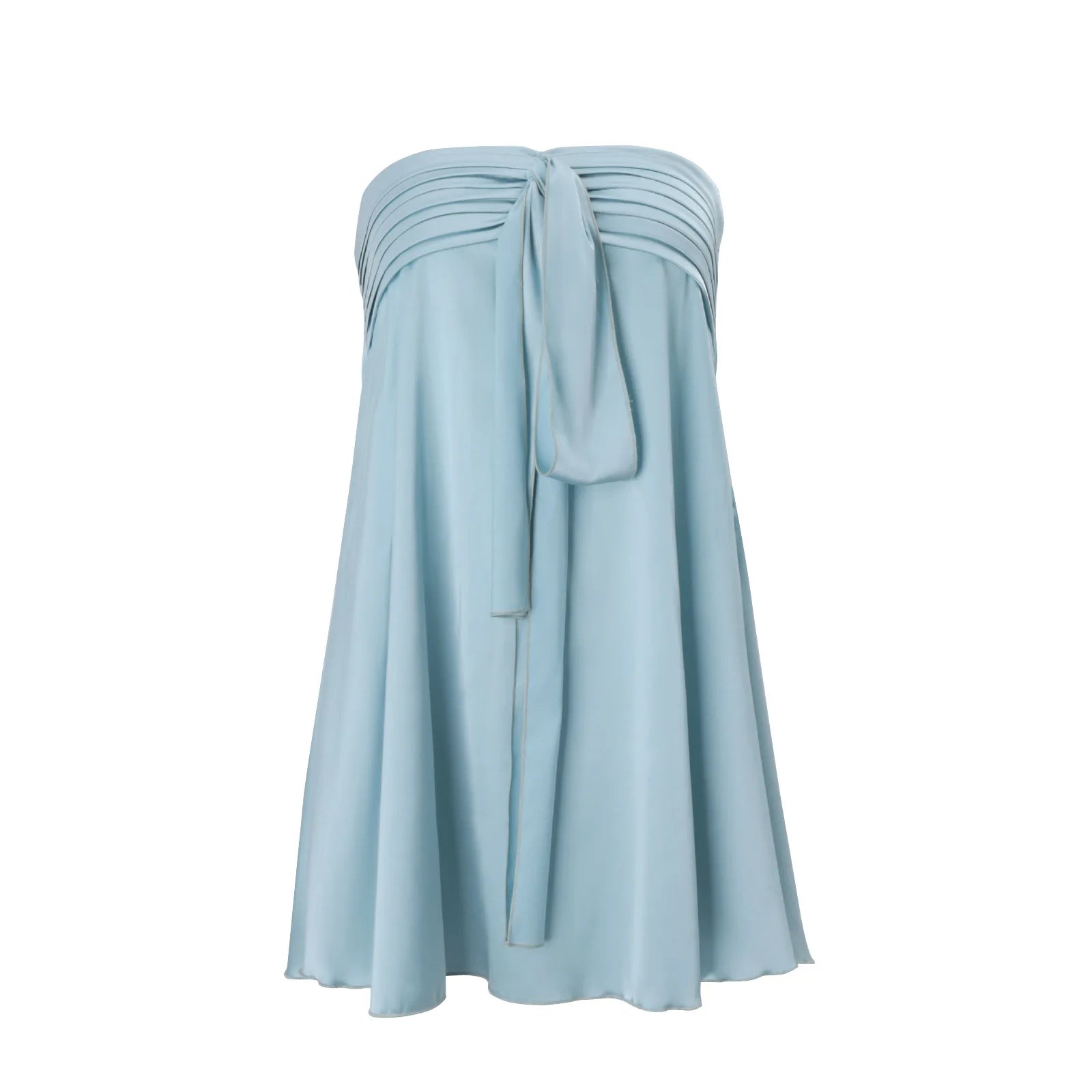 Simple Fashion Ssleeveless Satin Tube Top Strap Low Waist Short Dress
