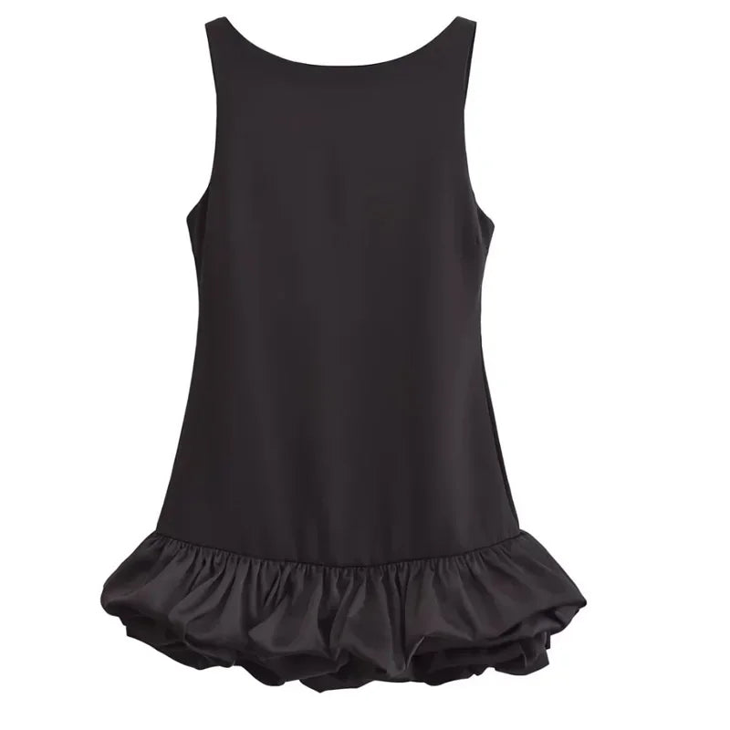 Backless Ruffle Mini Dress Sleeveless Bodycon Party Outfit