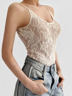 Lace Top With Built In Camisole Vest Backless
