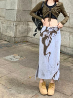 Moody Vintage Streetwear Grunge High Waist Skirt With Lace Up Detailing And Modern Vibe
