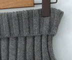 Knit Color Block Mini Skirt High Waisted Pleated