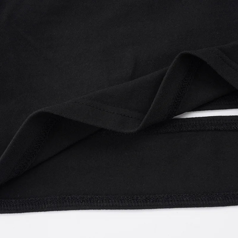 Hollow Stand-Up Collar Shirt With Ultra Slim Fit Short Sleeve Black Top