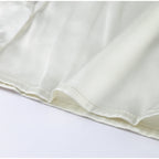 Lace Splicing Female Chic Bow Lace-up V Neck Short Sleeve Shirt