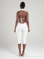 Swing Collar Playsuit Backless Halter Sleeveless Bandage
