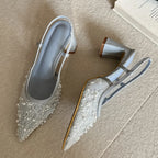 Chic Pointed Toe Slingback Pumps With Breathable Mesh