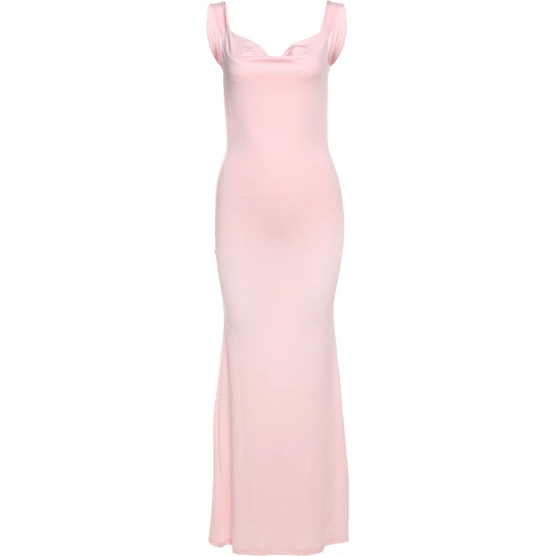 Chic Backless Maxi Dress With Bow Lace Up Details For Evening