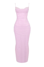 Elegant Mesh Patchwork Bodycon Dress With Spaghetti Straps And Double Layered Zipper Detail