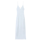 Sling Long Dress With V Neck Backless Elegant Sleeveless
