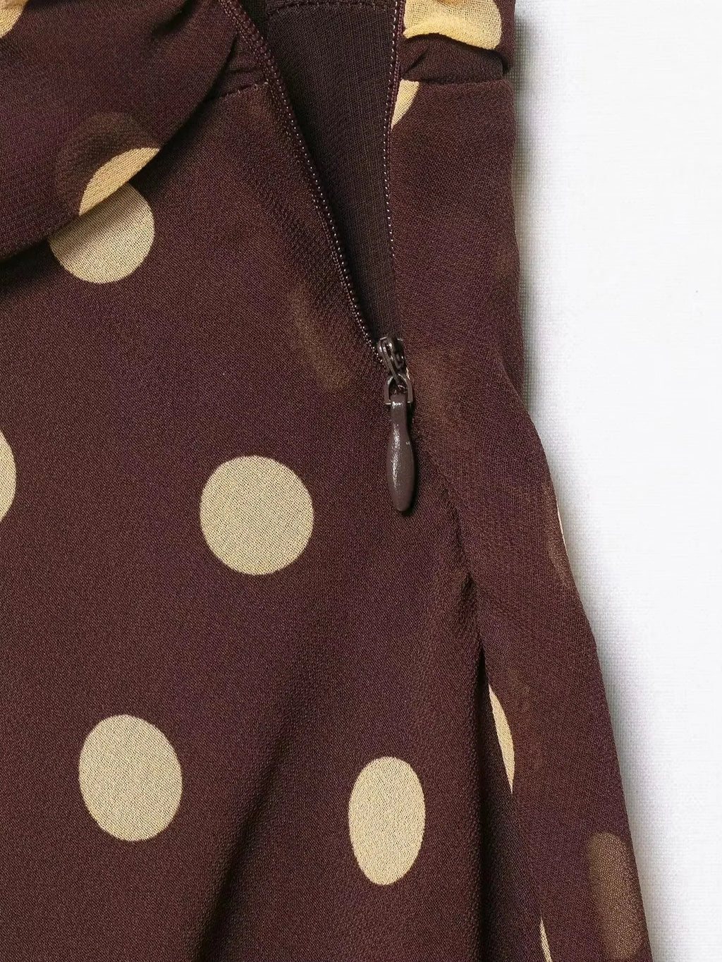 Mini Brown Skirt Yellow Polka Dot High Waist