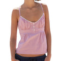 Fairy Grunge Plaid Camisole Top With Sweetheart Neck Spaghetti Straps